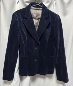 ネイビー ベルベット テーラードジャケット