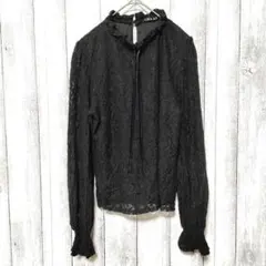 INGNI イング (M) 起毛レース ボウタイ トップス キャンディスリーブ