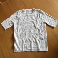 レディースAMERICAN HOLIC ホワイト　白ニット半袖トップスのサムネイル