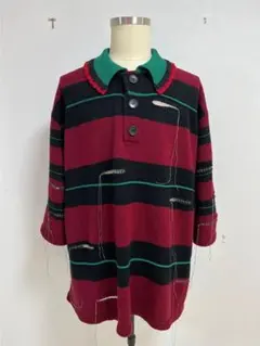 KIDILL23aw rurumuコラボ　ボーダーニット KIDILL - オーバーサイズ ポロニット - OVERSIZED BORDER POLO