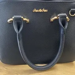 chouchou 黒 レザーハンドバッグ