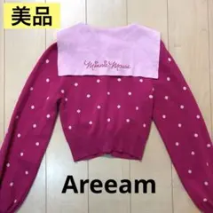 美品 Areeam ディズニー 水玉模様 ニットカーディガン フリーサイズのサムネイル