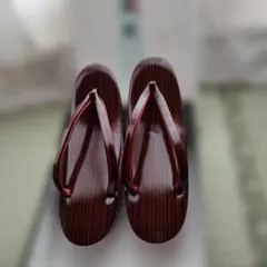 赤茶色 ストライプ模様 草履