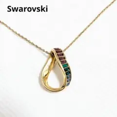SWAROVSKI ネックレス ゴールドカラー リーフモチーフ - メルカリ