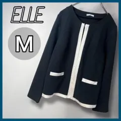 ELLE カーディガン 38 Mサイズ エル ブラック 黒 長袖 フォーマル