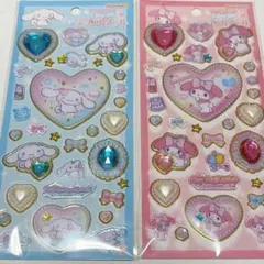キラキラジュエルシール　シナモロール　マイメロディ　2枚セット　サンリオ