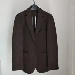 ヘリンボーンツイードジャケット ブラウン