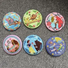 ディズニー　刺繍缶バッジ　セット　6個