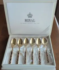 ROYAL スプーン 6本セット 花柄 ゴールドカラーのサムネイル