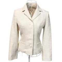 入学式 卒業式 ラメツイードジャケット ポールスチュアート アイボリー サイズ6