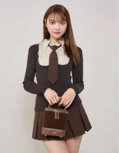 Darich シャツドッキングニットミニワンピース