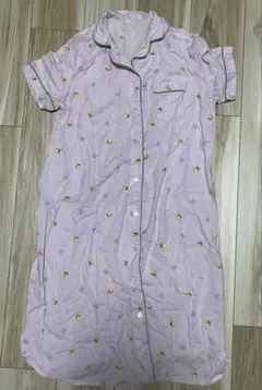 レモン柄ピンクパジャマ マタニティ ロング 前開き M～Lサイズ