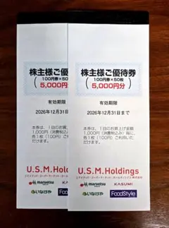 ユナイテッドスーパーマーケット株主優待券10,000円分のサムネイル