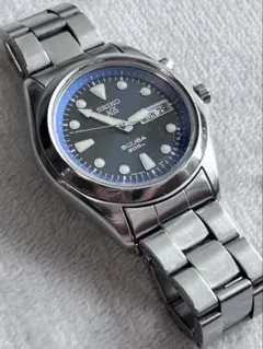 【稼働品】SEIKO AGS SCUBA 純正部品カスタムMOD 青×黒