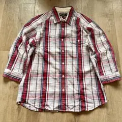 Eddie Bauer 7部丈　半袖シャツ S レッドチェック