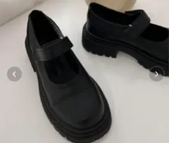 人気✩品薄厚底メリージェーンストラップローファー24.5センチ 調節便利★