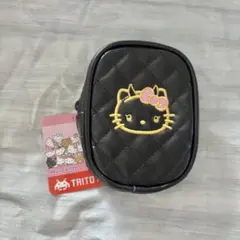 最安値！Myハローキティキルト刺繍ポーチ　ブラック