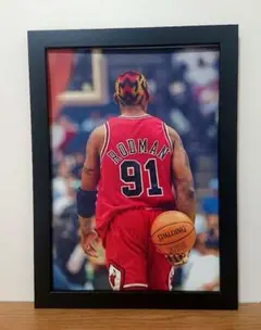 NBA　シカゴブルズ ロッドマン 91 フォトポスター　B5
