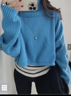 GRL タートルネックショート丈ニットトップス[dr523]