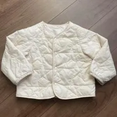 ユニクロ　アイボリー キルティングジャケット　アウター　白　UNIQLO 90