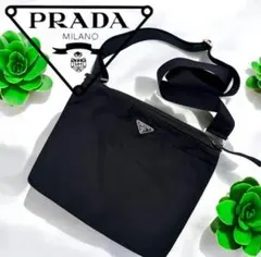 PRADA ブラック ナイロン ショルダーバッグ サコッシュ 肩掛け テスート