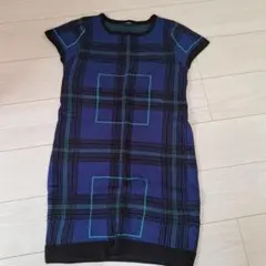 MURUA チェック柄 ニットワンピース 半袖