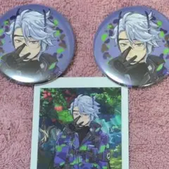 ツイステ展 ランダムカード 缶バッジ ビーンズカモ アズール