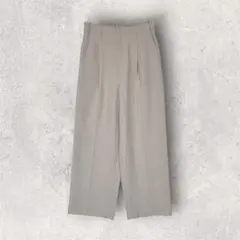 リネンライクワイドパンツ　ボトムス　ハイウエスト　カジュアルパンツ　薄手　M