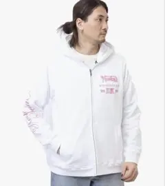 Karl Kani メタルピンク フルジップパーカー 白 XLのサムネイル