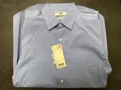 UNIQLO スリムフィット 長袖シャツ ブロードシャツ S ブルー
