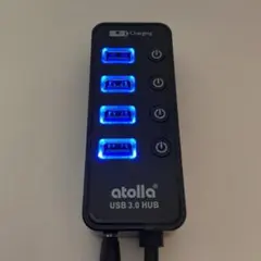 atolla USB 3.0 ハブ 4ポート 電源付き　独立スイッチ付き