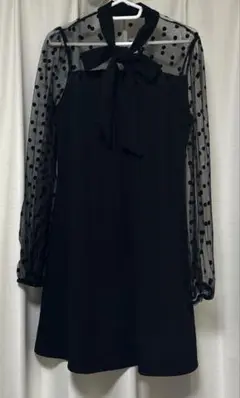 黒 ドットシアーワンピース SHEIN