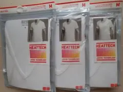 ユニクロ ヒートテック VネックT ホワイト M ３枚セット