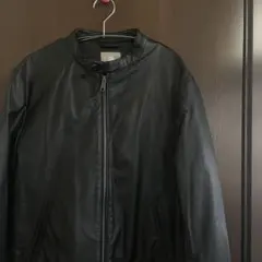 nano universe ブラック レザー シングルライダースレザージャケット