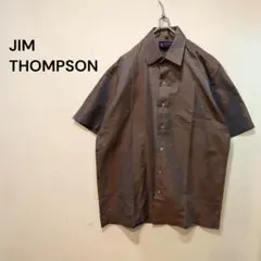 最高峰 JIM THOMPSON タイシルク100% 玉虫色 半袖シャツ M 茶のサムネイル
