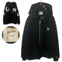 マークゴンザレスでかロゴ刺繍ロゴ ブラックボアパーカーブルゾン ビッグサイズ