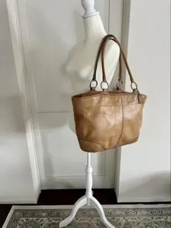 COACH　コーチ　ソーホー　ワンショルダーバッグ　ベージュ　レザー　大容量