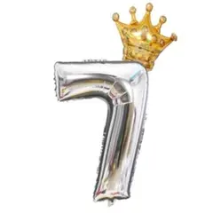 2個 数字グラフィック デコレーション用 風船 バルーン 7 アルミ 誕生日