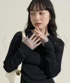 FREAK’SSTORE ウォッシャブル 配色 レイヤードシアーニット 25AW