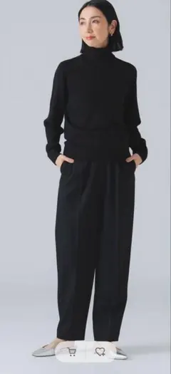 EFFE BEAMS ウールギャバ ワイド テーパード パンツ