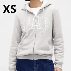 新品★タグ付 GAP ロゴ 裏ボア パーカー XS ジップアップパーカー グレー