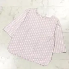 ブルーレーベル クレストブリッジ ストライプブラウス ピンク 36 *CD667