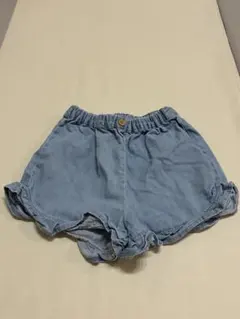 キッズ デニム ハーフパンツ フリル