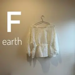 earth music&ecology チェック柄ブラウス ホワイト F