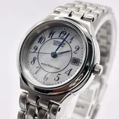 美品・稼働 CITIZEN シェル文字盤　エコドライブ　腕時計 ソーラーのサムネイル