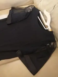 ブラックシースルーニットトップス Mサイズ