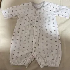 コットン製 星と動物プリントロンパース　50-60 未使用