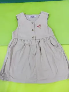 familiar ジャンパースカート 110cm ベージュ（クマ刺繍）