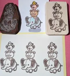 消しゴムはんこ ハンドメイド スタンプ ほぼ日手帳 動物の積み木