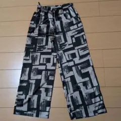 幾何学模様 ワイドパンツ イージーパンツ